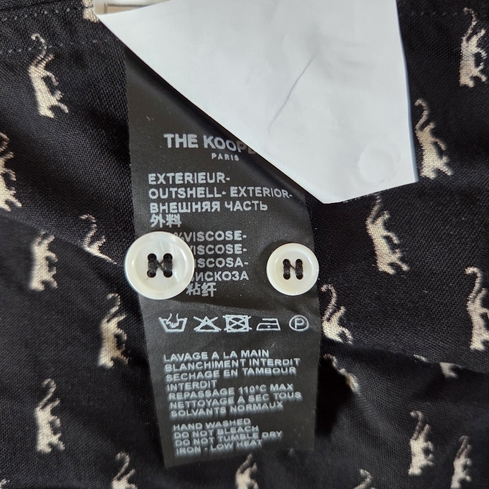 The Kooples Paris Jaguar Print Boho Unisex Long Sleeve Lightweight Shirt Size XL - Picture 12 of 12